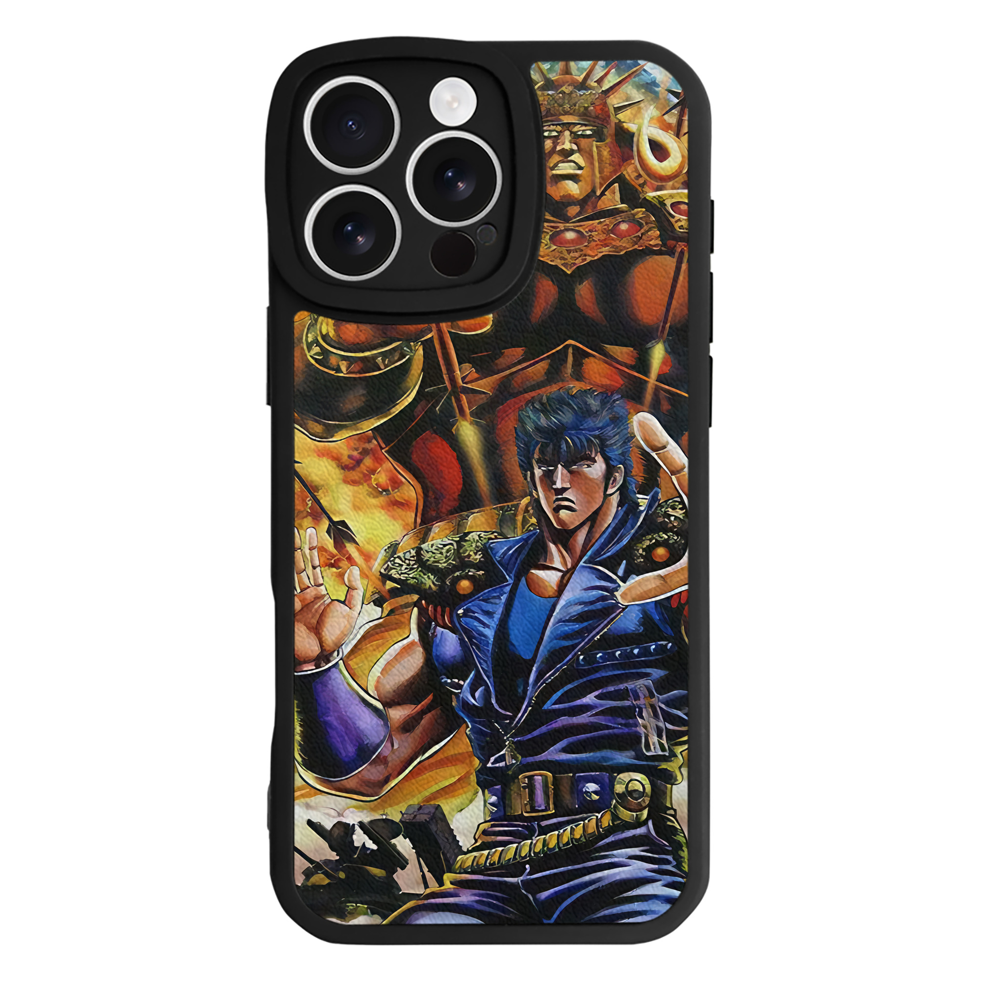 （画像用） 北斗の拳 Fist of the North Star 【iPhone 16シリーズ対応】シリコンスマホケース（レザー調） 材質：シリコン